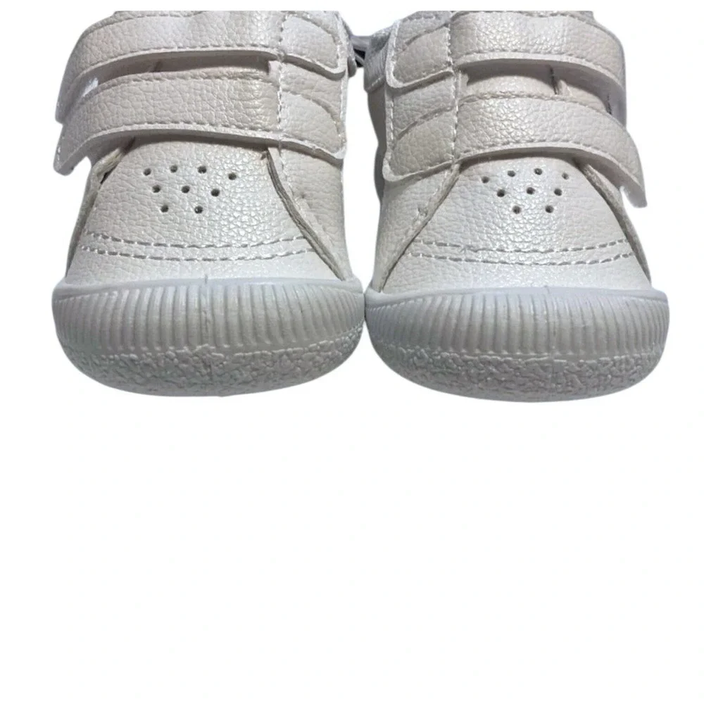 Gerber White Sneakers Size 3 (6-9 months) Blue Stars Kids Shoes‎ Hook & Loop